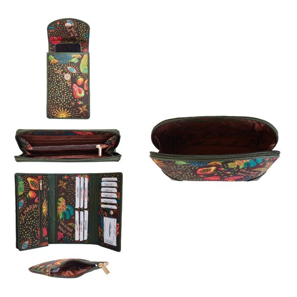 Printed Fabric Set–Trifold Wallet, Wristlet, Phone Wallet, Cosmetic& Coin Pouch - Picture 9 of 9